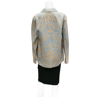 LAFAYETTE148 | Zebra Print Linen Collared Jacket