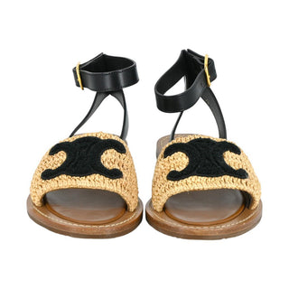 CELINE | Lympia Triomphe Raffia Sandals