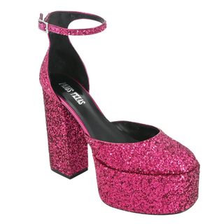 PARIS TEXAS | Dalilah Magenta Glitter Platform Pumps