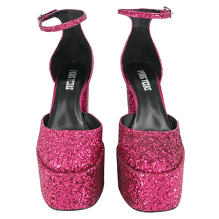 PARIS TEXAS | Dalilah Magenta Glitter Platform Pumps