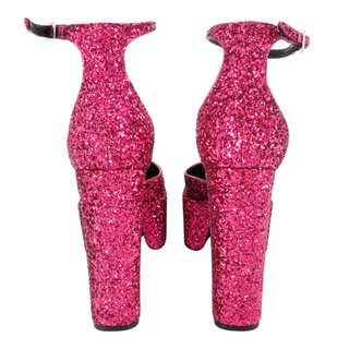 PARIS TEXAS | Dalilah Magenta Glitter Platform Pumps