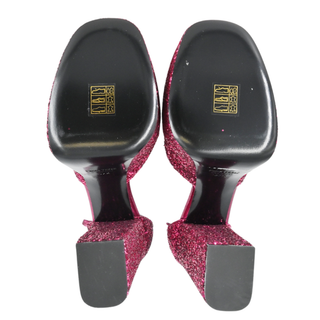 PARIS TEXAS | Dalilah Magenta Glitter Platform Pumps