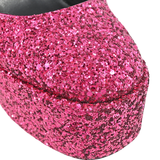 PARIS TEXAS | Dalilah Magenta Glitter Platform Pumps