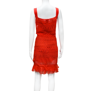 OSCAR DE LA RENTA | Red Lace Mini Dress