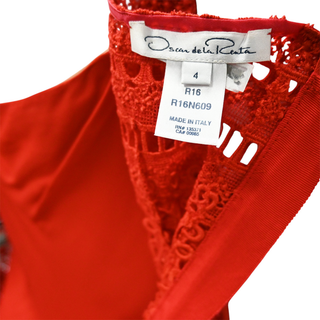 OSCAR DE LA RENTA | Red Lace Mini Dress