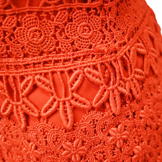 OSCAR DE LA RENTA | Red Lace Mini Dress