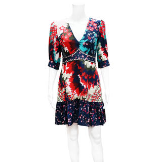 SALONI | Puff Sleeve Floral Mini Dress