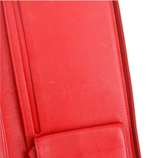 CHANEL | Red Quilted Leather Zip Passport Wallet