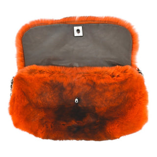 CHANEL | Orange Fur Triple Chain Shoulder Bag