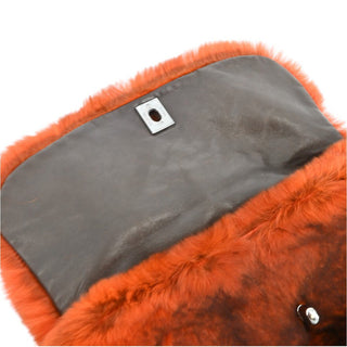 CHANEL | Orange Fur Triple Chain Shoulder Bag