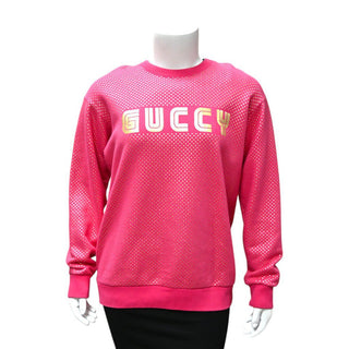 GUCCI | Pink 'Guccy' & Gold Stars Sweatshirt