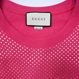 GUCCI | Pink 'Guccy' & Gold Stars Sweatshirt