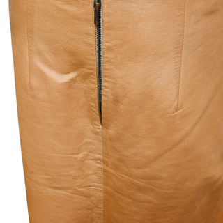 BRUNELLO CUCINELLI | Tan Leather Flared Mini Skirt