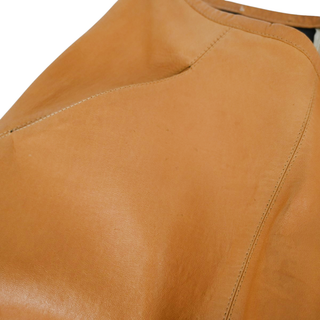 BRUNELLO CUCINELLI | Tan Leather Flared Mini Skirt