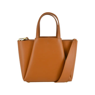 KAAI | Mini Pyramid Cognac Top Handle Bag