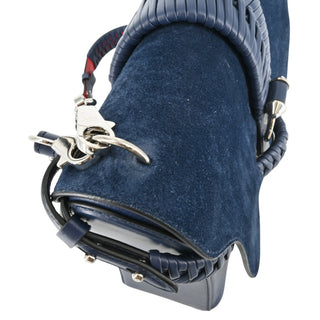 CHRISTIAN LOUBOUTIN | Navy Suede RubyLou Shoulder Bag