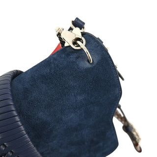 CHRISTIAN LOUBOUTIN | Navy Suede RubyLou Shoulder Bag