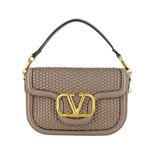 VALENTINO | Alltime VLogo Woven Leather Shoulder Bag