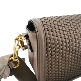 Alltime VLogo Woven Leather Shoulder Bag