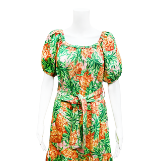 FARM RIO | Tropical Floral Belted Midi Dress