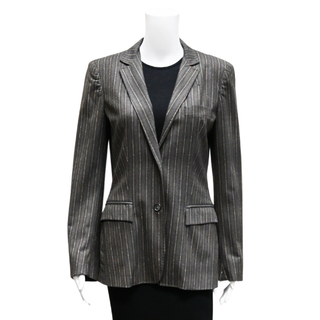 Striped Single Breasted Wool Blazer