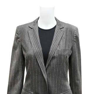 MAX MARA | Striped Single Breasted Wool Blazer