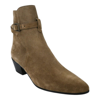 YSL | Taupe Suede Ankle Booties