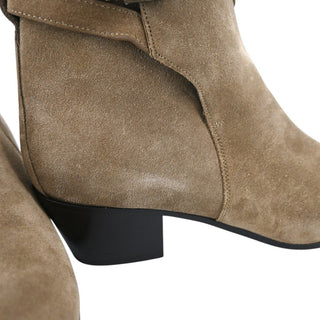 YSL | Taupe Suede Ankle Booties