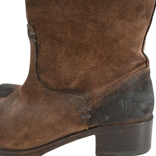 FRYE | Elena Brown Suede Distressed Boots