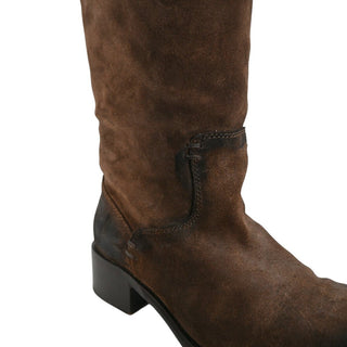 FRYE | Elena Brown Suede Distressed Boots