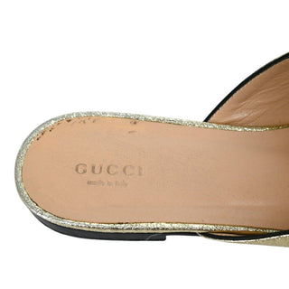 GUCCI | GG Marmont Metallic Gold Fringe Loafer Mules