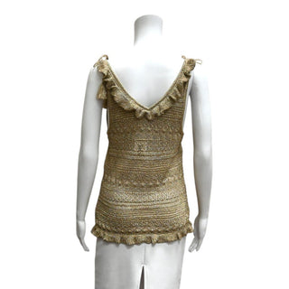 ULLA JOHNSON | Noley Metallic Crochet-Knit Tank Top