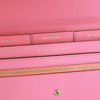 SMYTHSON | Pink Marshall Leather Travel Wallet