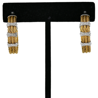 CHARRIOL | Two-Tone Cable Twist Hoop Earrings