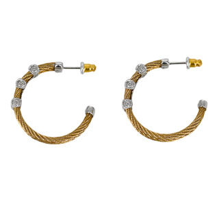 CHARRIOL | Two-Tone Cable Twist Hoop Earrings