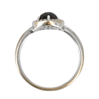 &nbsp; | White Gold Garnet & Pave Diamond Halo Ring