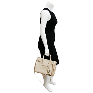 Beige Sac De Jour Leather Handle Bag