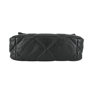 Black Quilted CC 19 Flap Handbag