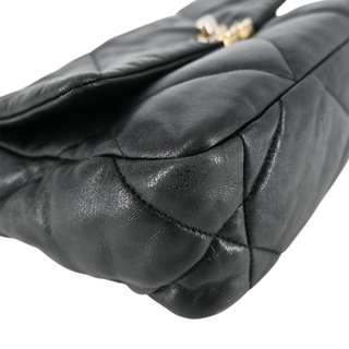 Black Quilted CC 19 Flap Handbag