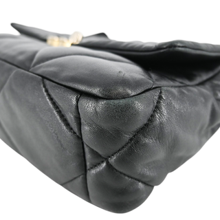 Black Quilted CC 19 Flap Handbag