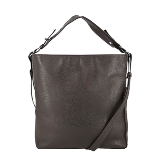 ALL SAINTS | Mast Dark Brown Pebbled Leather Shoulder Bag