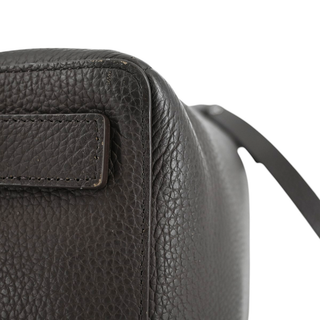 ALL SAINTS | Mast Dark Brown Pebbled Leather Shoulder Bag