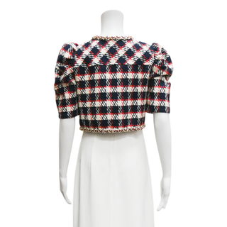 CAROLINA HERRERA | Tweed Chain-Trim Cropped Jacket