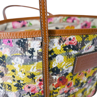 DOLCE & GABBANA | Multicolored Floral Woven Tote Bag