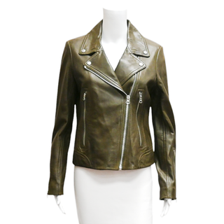 RAG & BONE | Olive Mack Leather Motorcycle Jacket