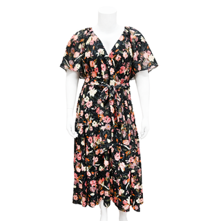 TANYA TAYLOR | Bria Floral Belted Midi Dress