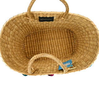 NANNACAY | Rainbow Pompom Straw Tote Bag