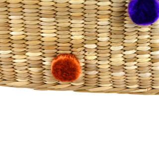 NANNACAY | Rainbow Pompom Straw Tote Bag