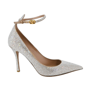 VALENTINO GARAVANI | Tan-Go Rose Cannelle Crystal Pumps