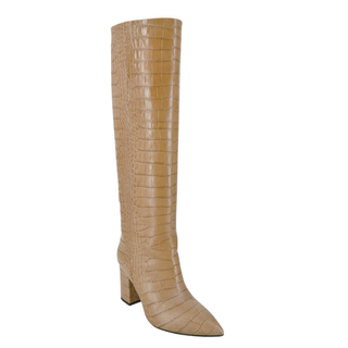 PARIS TEXAS | Dark Beige Croc-Embossed Boots